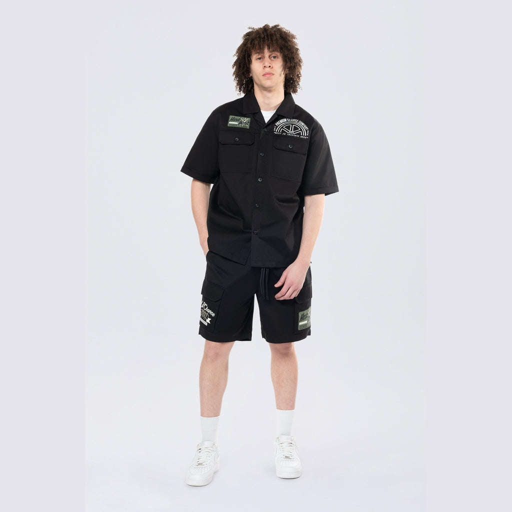 Smoke Rise Pitstop S/S Buttondown Shirt - Black