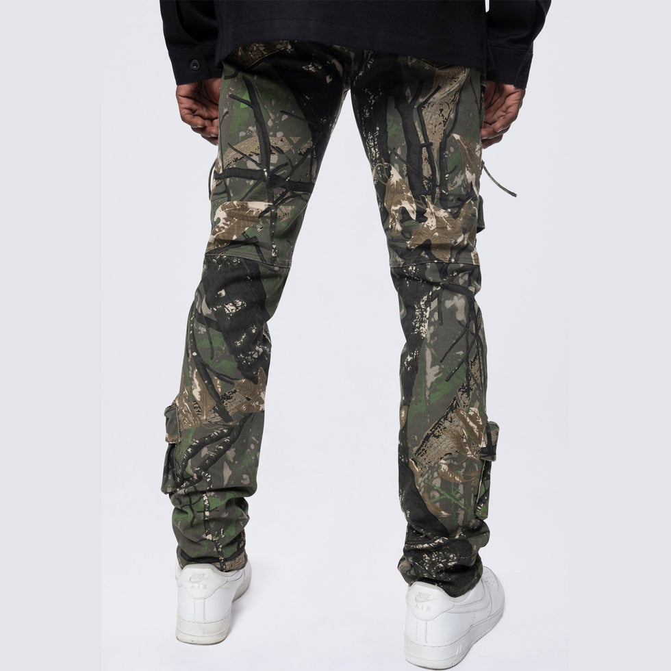 Smoke Rise Slim Multi Cargo Pocket Pants - Tree Camo