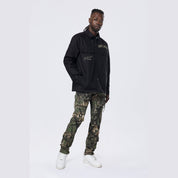 Smoke Rise Tree Camo Patched Overshirt - Black