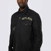 Smoke Rise Tree Camo Patched Overshirt - Black