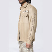 Smoke Rise Tree Camo Patched Overshirt - Khaki