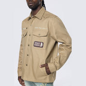 Smoke Rise Western Button Down LS Overshirt - Khaki