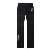 Smoke Rise Stacked Windbreaker Utility Pants - Black