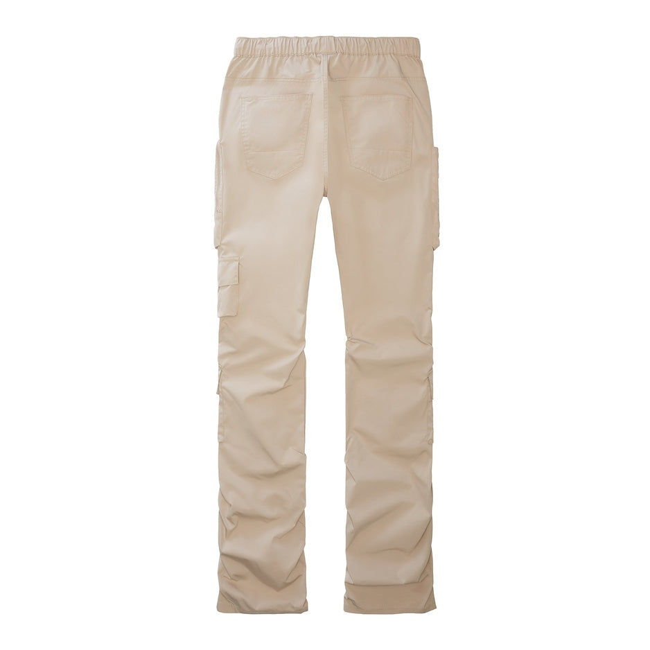 Smoke Rise Stacked Windbreaker Utility Pants - Khaki