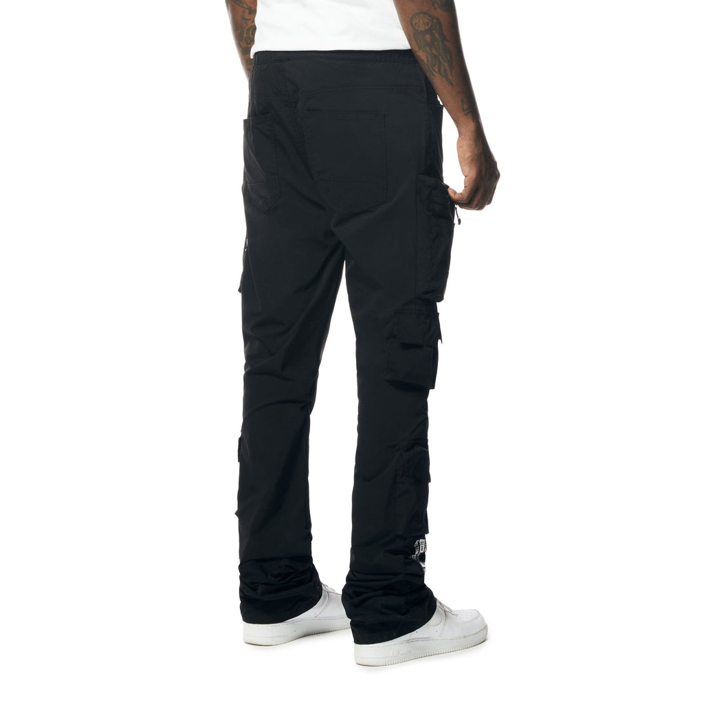 Smoke Rise Stacked Windbreaker Utility Pants - Black