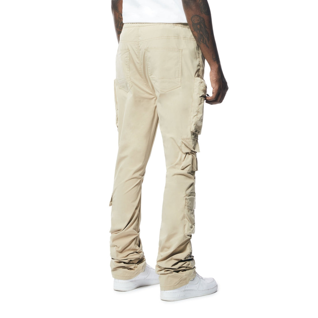 Smoke Rise Stacked Windbreaker Utility Pants - Khaki