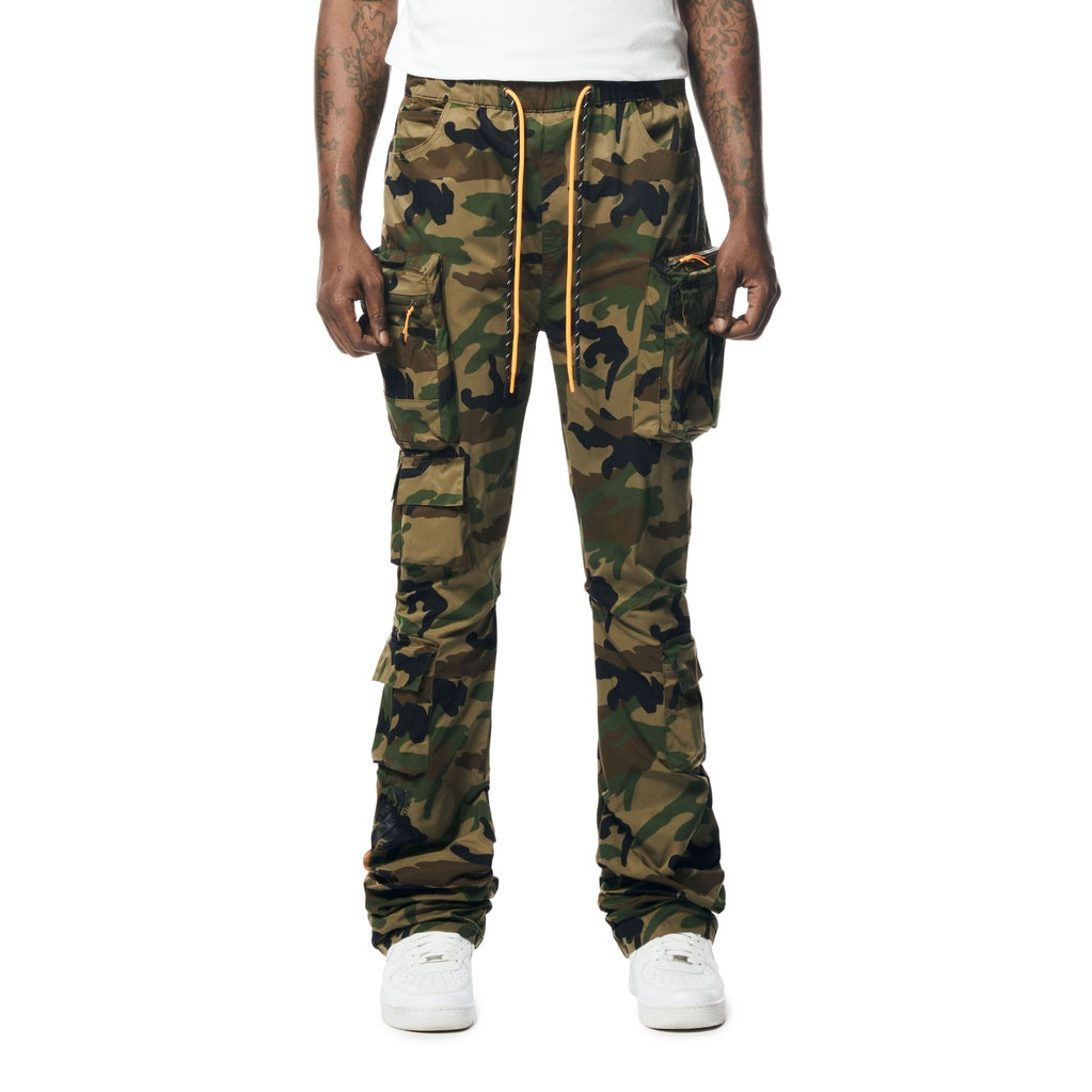 Smoke Rise Stacked Windbreaker Utility Pants - Wood Camo