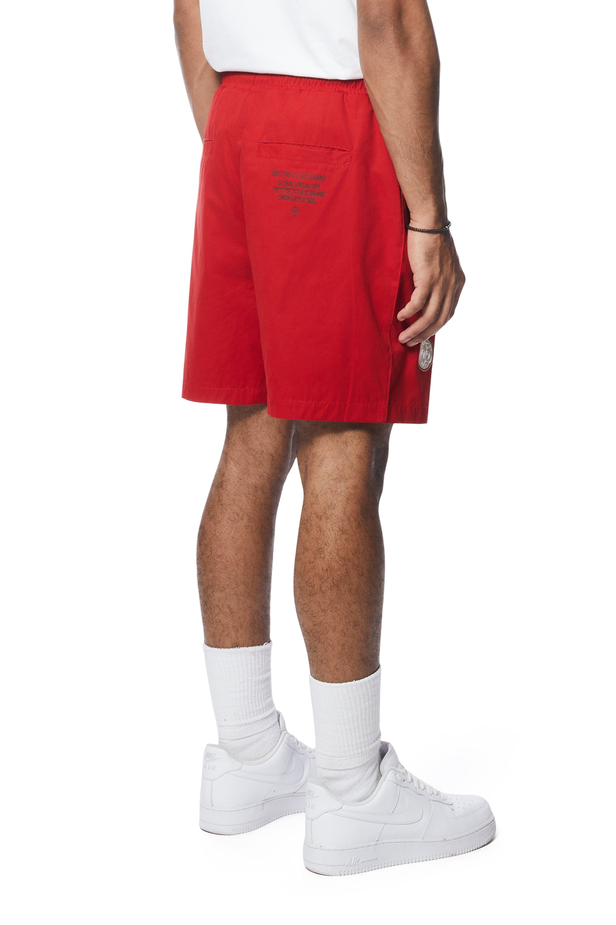Fashion Military Windbreaker Shorts - Red