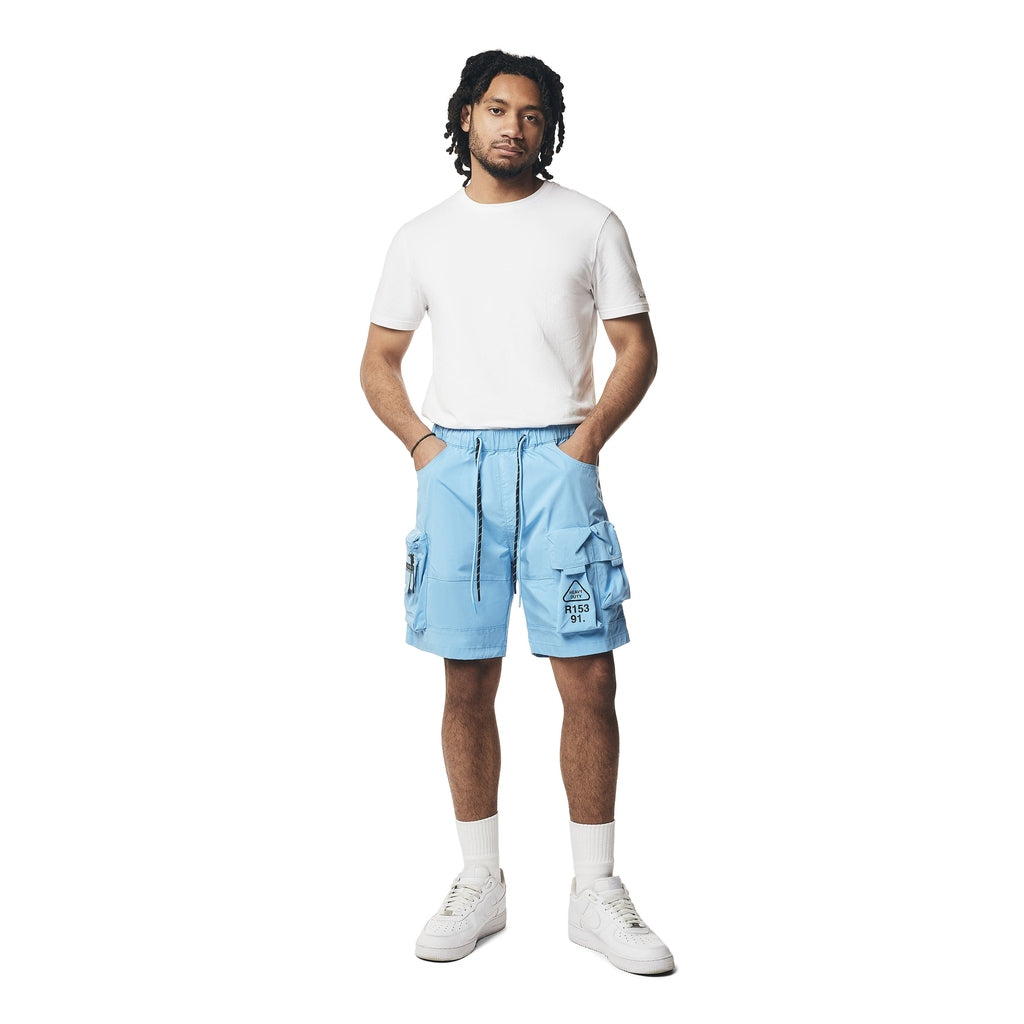 Smoke Rise Utility Windbreaker Cargo Shorts - Carolina Blue