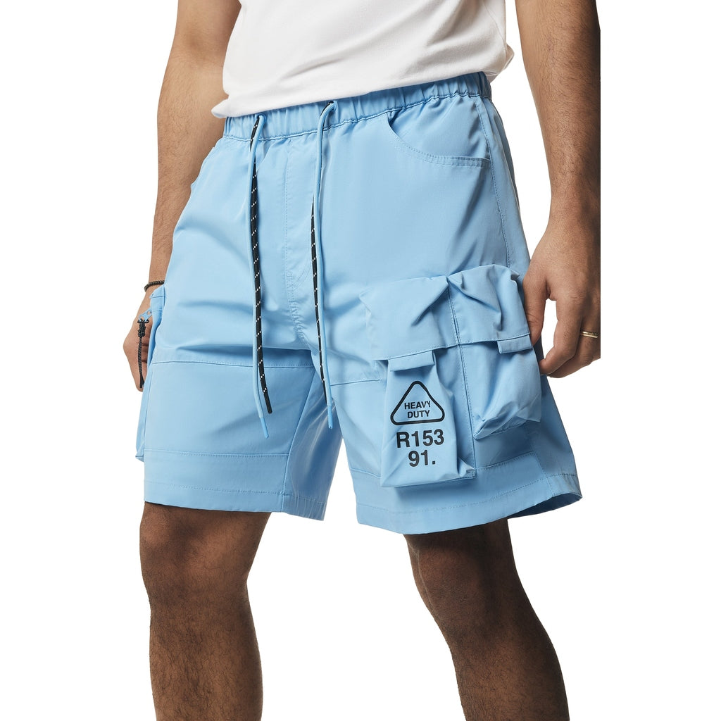 Smoke Rise Utility Windbreaker Cargo Shorts - Carolina Blue