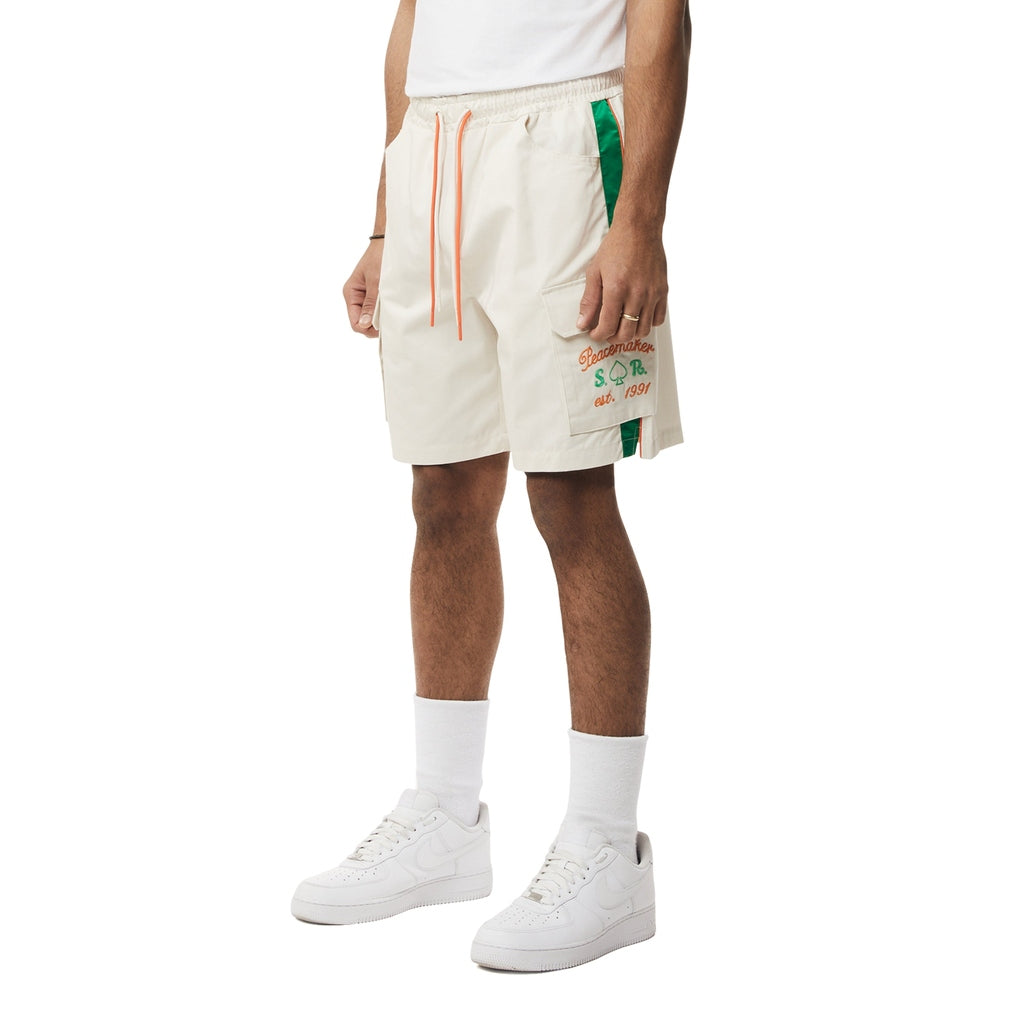 Smoke Rise Graphic Twill Shorts - Chalk