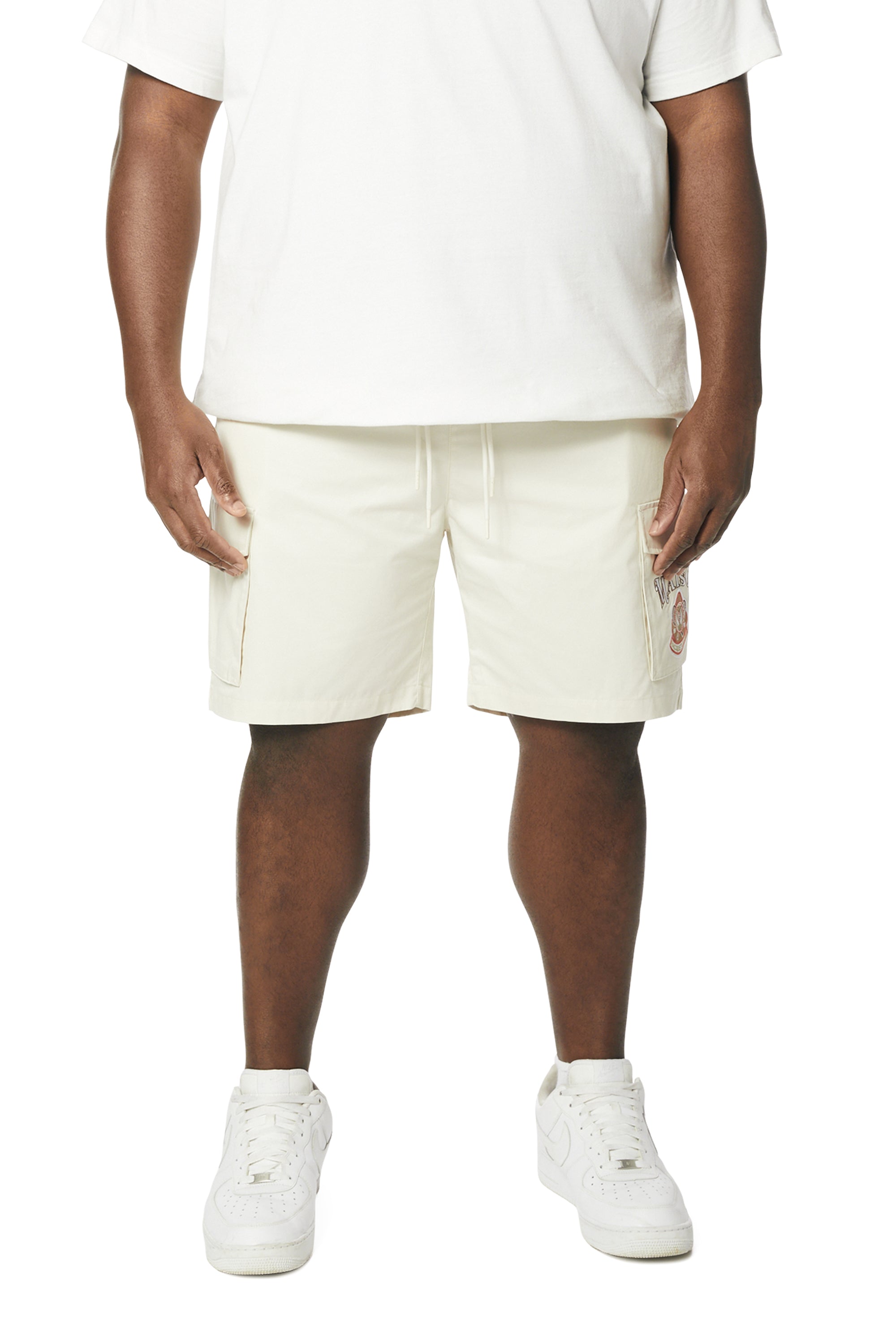 Big and Tall - Graphic Polished Twill Shorts - Chalk