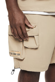 Big and Tall - Brushed Cargo Shorts - Khaki