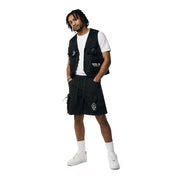 Smoke Rise Utility Windbreaker Vest - Black