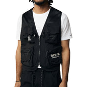 Smoke Rise Utility Windbreaker Vest - Black