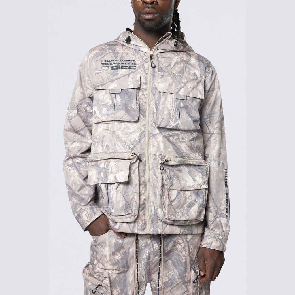 Smoke Rise Utility Windbreaker Jacket - Khaki Hunting Camo