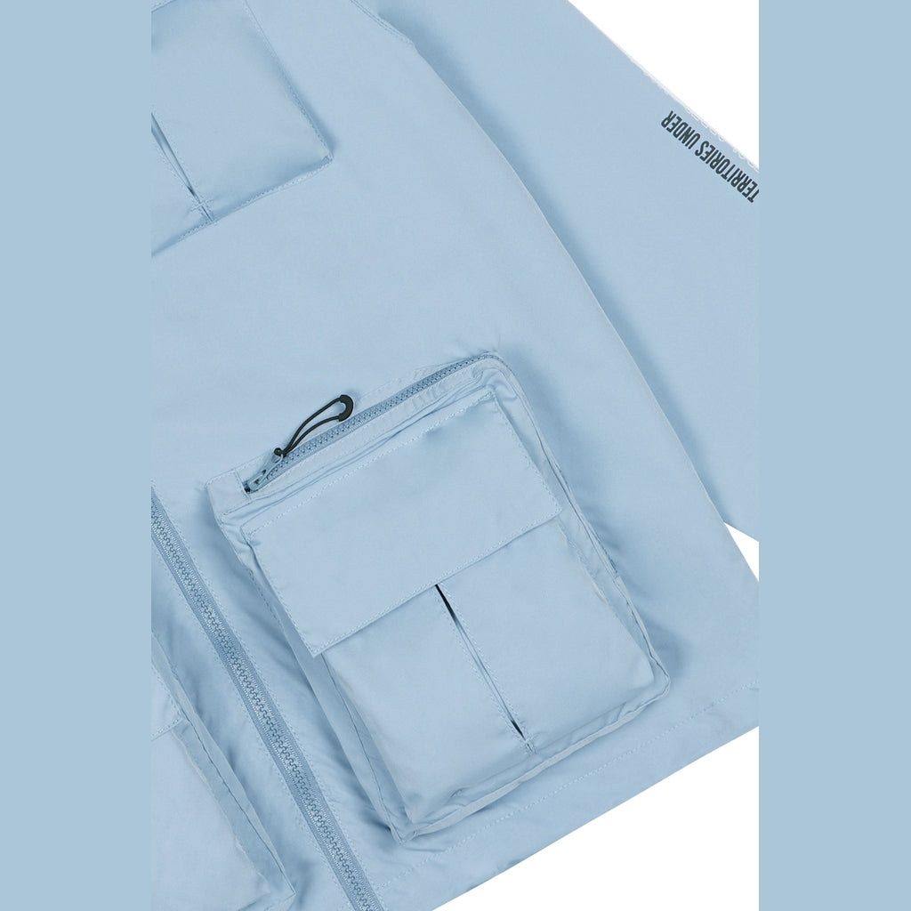 Smoke Rise Windbreaker Utility Jacket - Pale Blue