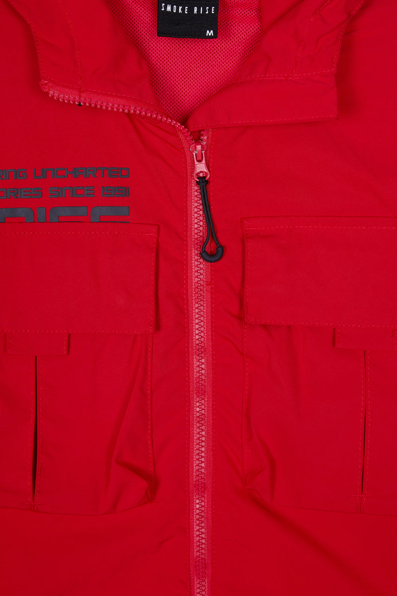 Windbreaker Utility Jacket - Red