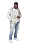 Big and Tall Plaid Flannel Shacket - Biscotti