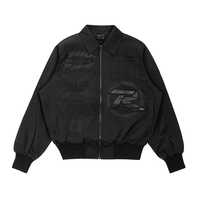 Smoke Rise Windbreaker Racing Jacket - Black