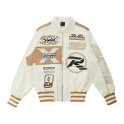 Smoke Rise Windbreaker Racing Jacket - Chalk