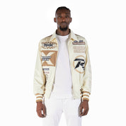 Smoke Rise Windbreaker Racing Jacket - Chalk