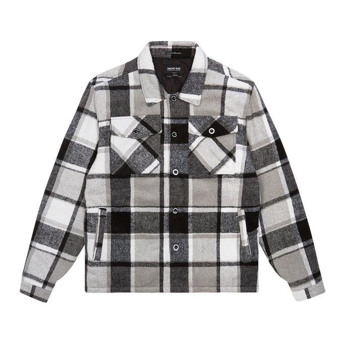 Smoke Rise Plaid Flannel Shacket - Graphite