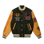 Smoke Rise Teddy Varsity Jacket - Green