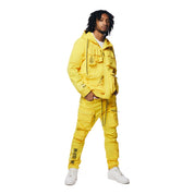 Smoke Rise Hooded Full Zip Utility Windbreaker Jacket - Canary