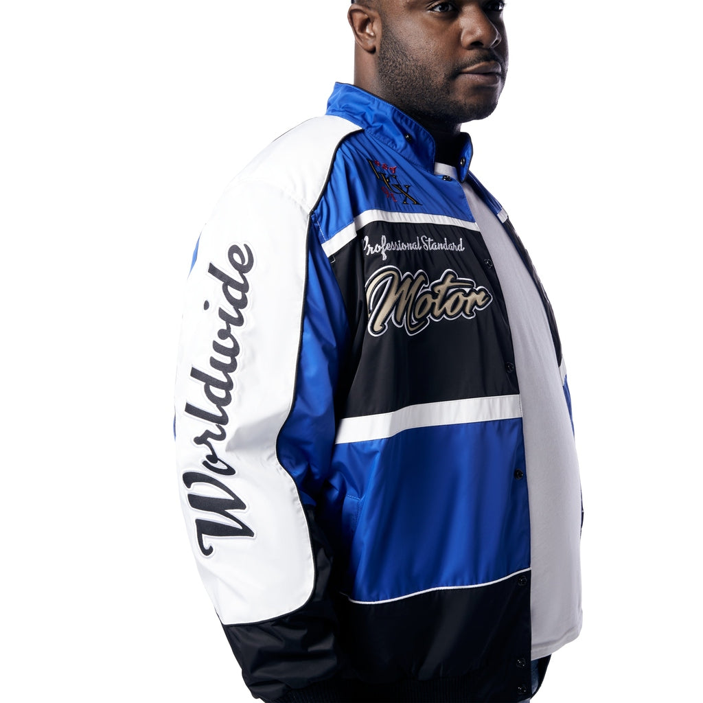 Smoke Rise Big and Tall Big and Tall - Euro Racing Windbreaker Jacket - Royal