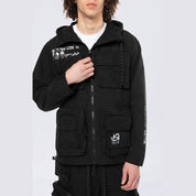 Smoke Rise Utility Windbreaker Jacket - Black