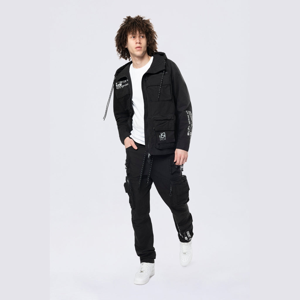 Smoke Rise Utility Windbreaker Jacket - Black