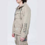 Smoke Rise Utility Windbreaker Jacket - Khaki