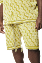 Big and Tall - Jacquard Knit Shorts - Kelp