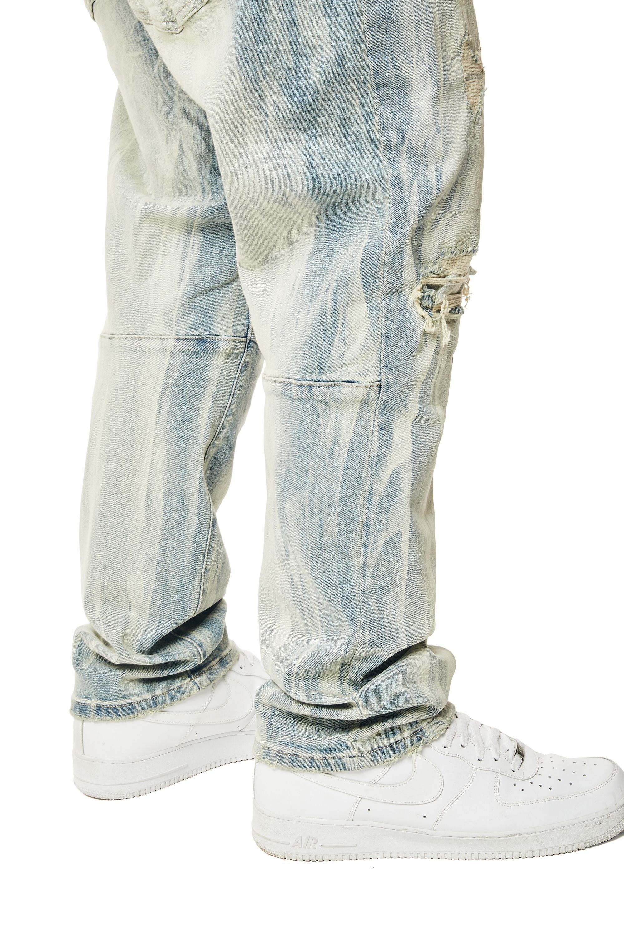 Big and Tall - Rooting Effect Denim Jeans - Seville Blue