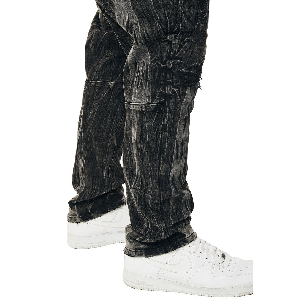 Smoke Rise Big and Tall Big and Tall - Rooting Effect Denim Jeans - Black Matrix