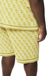 Big and Tall - Jacquard Knit Shorts - Kelp