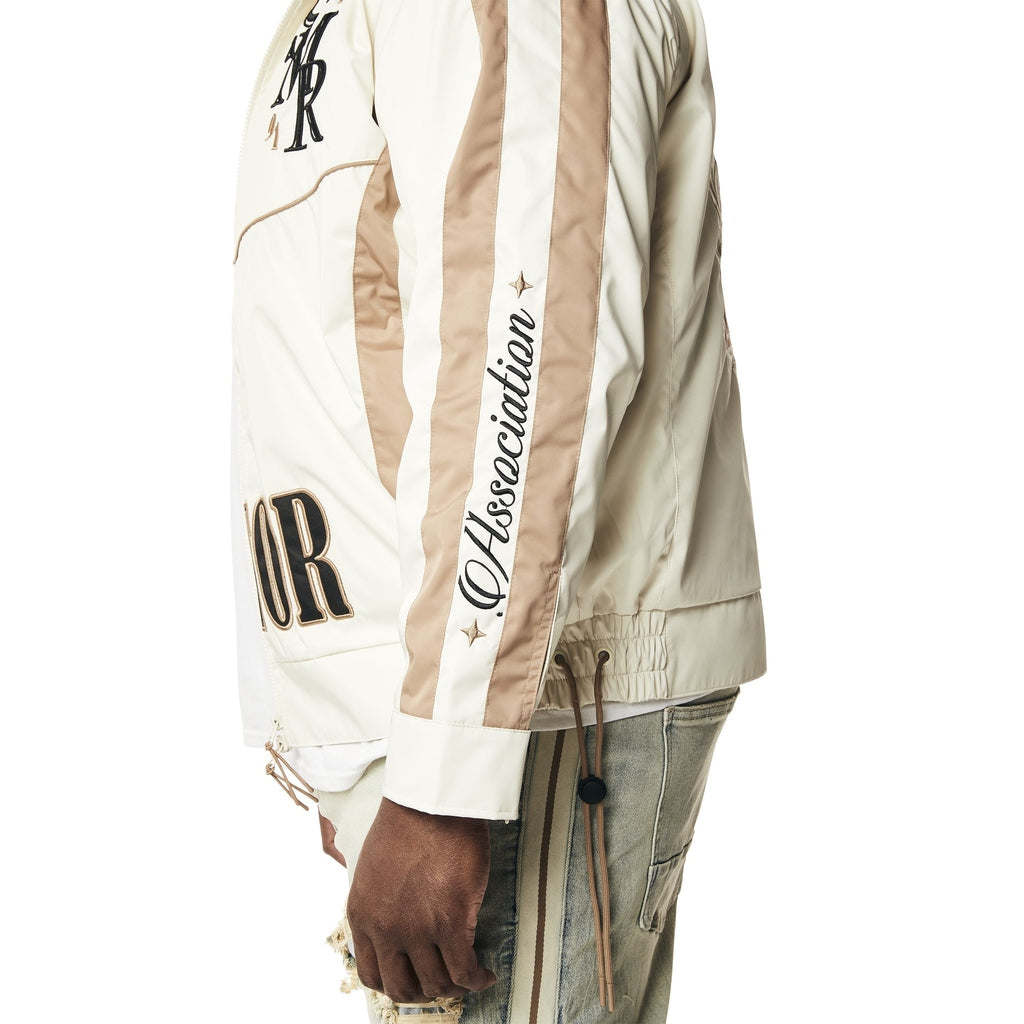 Smoke Rise Big and Tall Big and Tall - Euro Racing Windbreaker Jacket - Dune