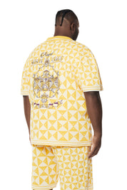 Big and Tall - Jacquard Knit Shirt - Mari Gold