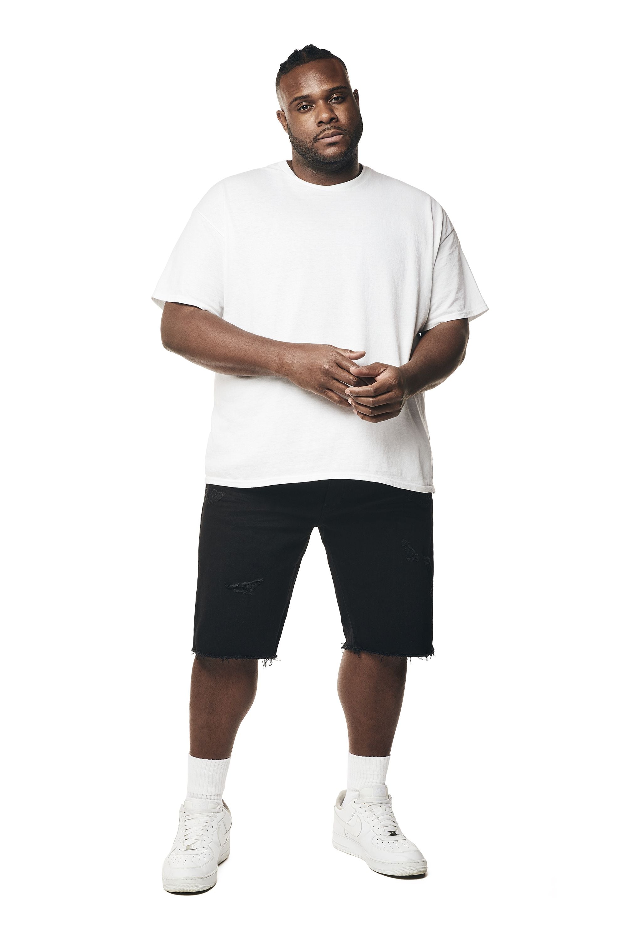 Big and Tall - Essential Denim Shorts - Jet Black