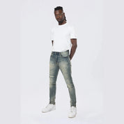 Smoke Rise Slim Tapered Vintage Washed Jeans - Faro Blue