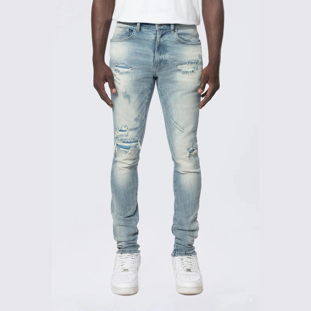 Smoke Rise Slim Tapered Vintage Washed Jeans - Bergen Blue