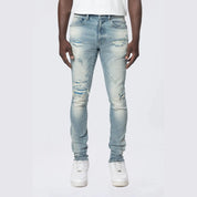 Smoke Rise Slim Tapered Vintage Washed Jeans - Bergen Blue