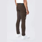 Smoke Rise Slim Tapered Embroidered Cargo Twill Pants - Bison