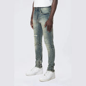 Smoke Rise Slim Tapered Vintage Washed Jeans - Faro Blue