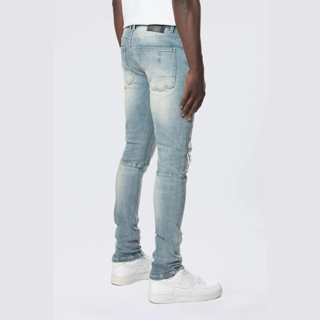 Smoke Rise Slim Tapered Vintage Washed Jeans - Bergen Blue