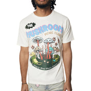 Smoke Rise Psychedelic Mushroom Printed SS T-Shirt - Chalk