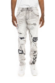 Mixed Media Fashion Jeans Frost Grey - Smoke Rise
