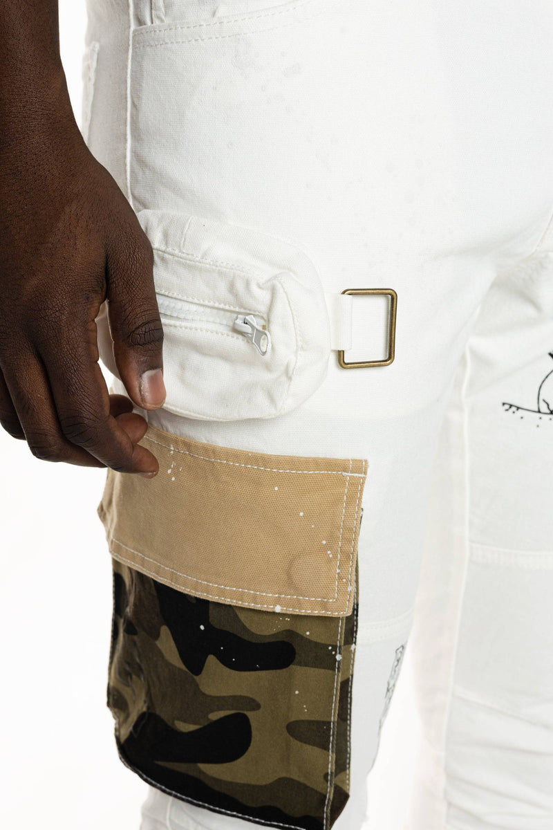Utility Fashion Cargo Twill Pants Cream - Smoke Rise