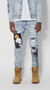 Graphic Patched Fashion Jeans